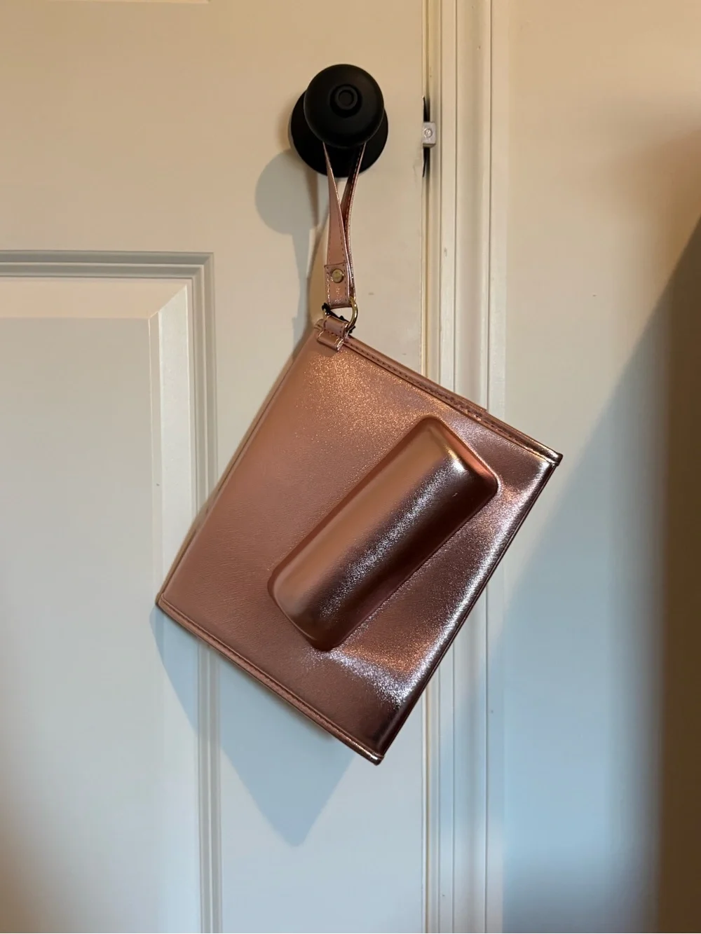 Metallic Rose Gold Wristlet Seltzer Can Clutch Bag